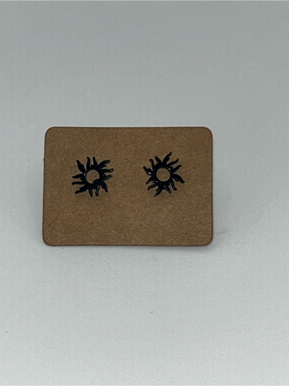 Black Sunburst Stud Earrings